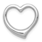 14K White Gold Polished Floating Heart Chain Slide