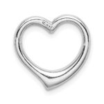 14K White Gold Polished Floating Heart Chain Slide - Image 3