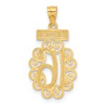 14k with White Rhodium Filigree SWEET 16 Pendant - Image 3