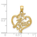 14k Diamond-cut 15 ANOS Heart Pendant - Image 4