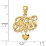 14k MOM with Dangling Heart Charm - Image 4