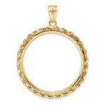 Wideband Distinguished Coin Jewelry 14k Polished Rope 27.0mm Prong Coin Bezel Pendant - Image 3