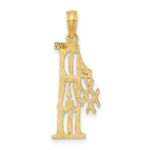 14k #1 DAD Cut-out Vertical Charm - Image 3