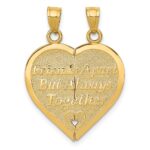 14k Reversible FOREVER AND EVER/FRIENDS 2-Piece Break-apart Heart Pendant - Image 3