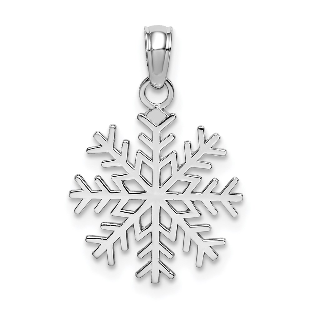 C3062W.jpg 14k White Gold Snowflake Pendant - Image 1