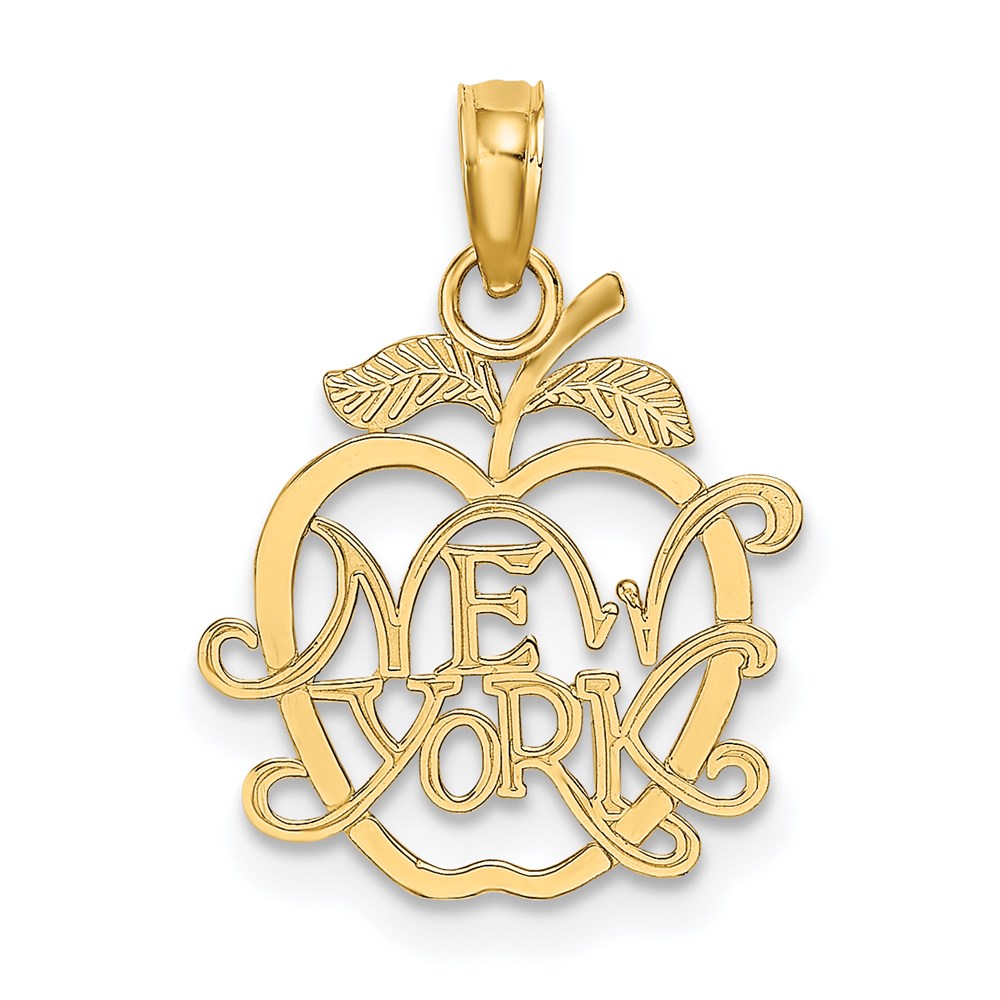 C3071.jpg 14k NEW YORK in Apple Cut-out Charm - Image 1