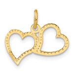 14K Polished Double Heart Pendant - Image 3