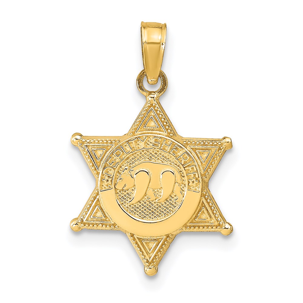C3098.jpg 14k DEPUTY SHERIFF Badge with Bear Pendant - Image 1
