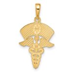14k Caduceus with Nurses Cap Pendant - Image 3
