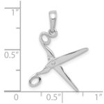 14K White Gold 3-D Moveable Scissors Pendant - Image 4