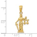 14k 3-D Lady of Justice with Moveable Scales Pendant - Image 5