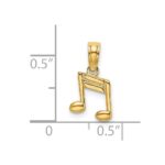 14k Double Music Notes Charm - Image 3