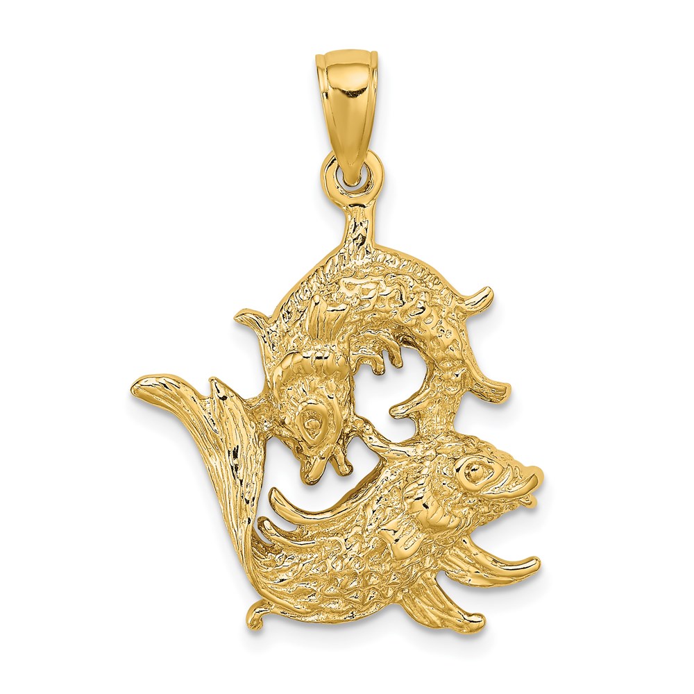 C3178.jpg 14k Large Pisces Zodiac Charm - Image 1