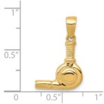 14k 3-D Blow Dryer Pendant - Image 4