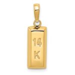 14k 3D Gold Bar Pendant
