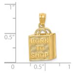 14K Shopping Bag with BORN TO SHOP Pendant - Image 4