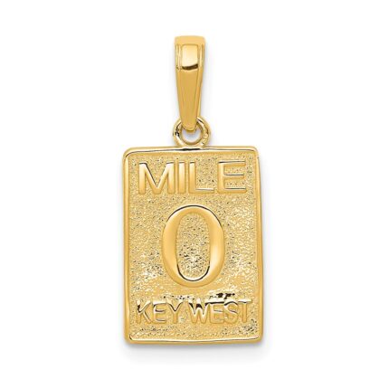 14k MILE 0 KEY WEST Mile Marker Pendant