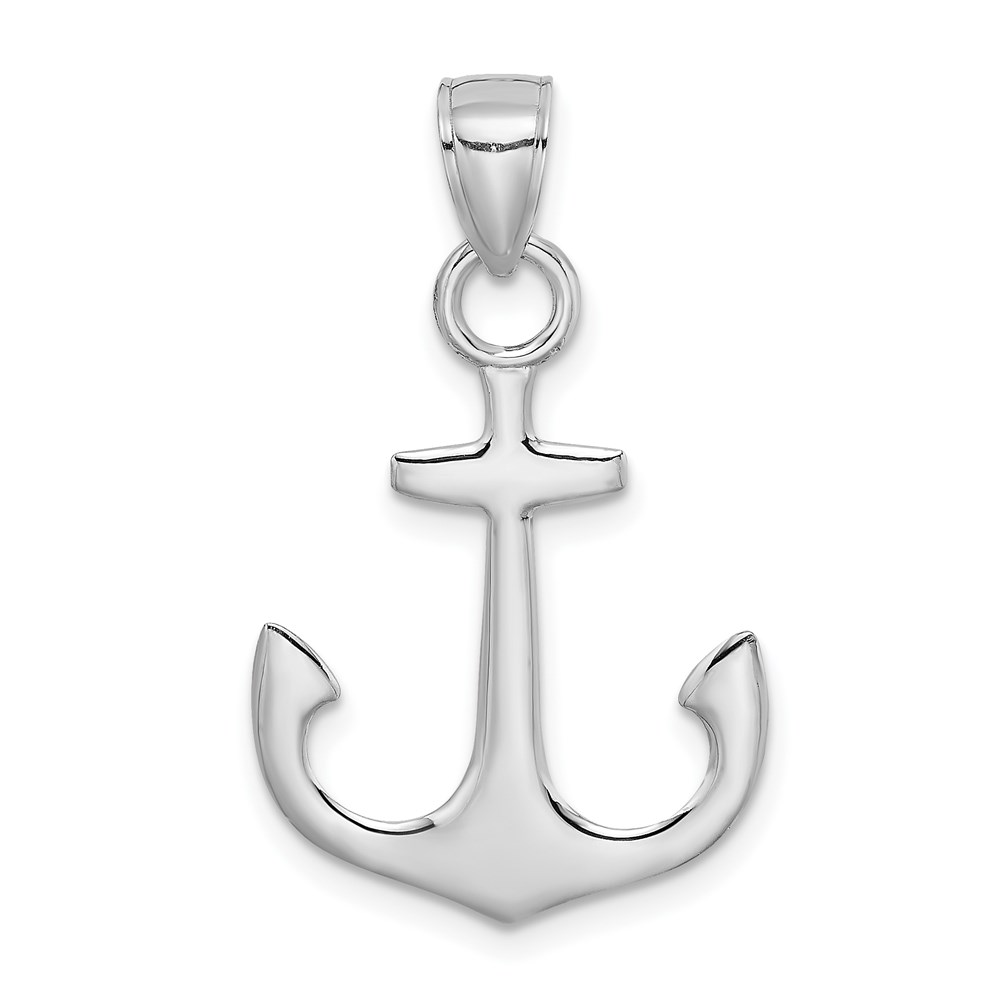 C3345W.jpg 14K White Gold Polished 3-D Anchor Charm - Image 1