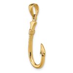 14k 3-D Fishing Hook Pendant - Image 5