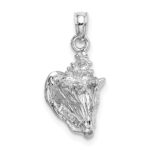 14K White Gold 3-D Conch Shell Charm - Image 4