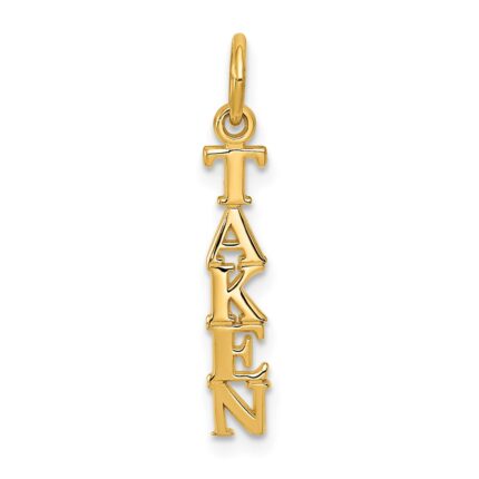 14K Polished TAKEN Vertical Charm