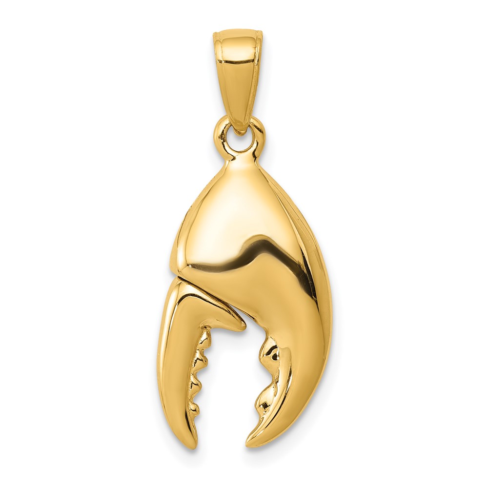 C3409.jpg 14K 3-D Moveable Stone Crab Claw Pendant - Image 1