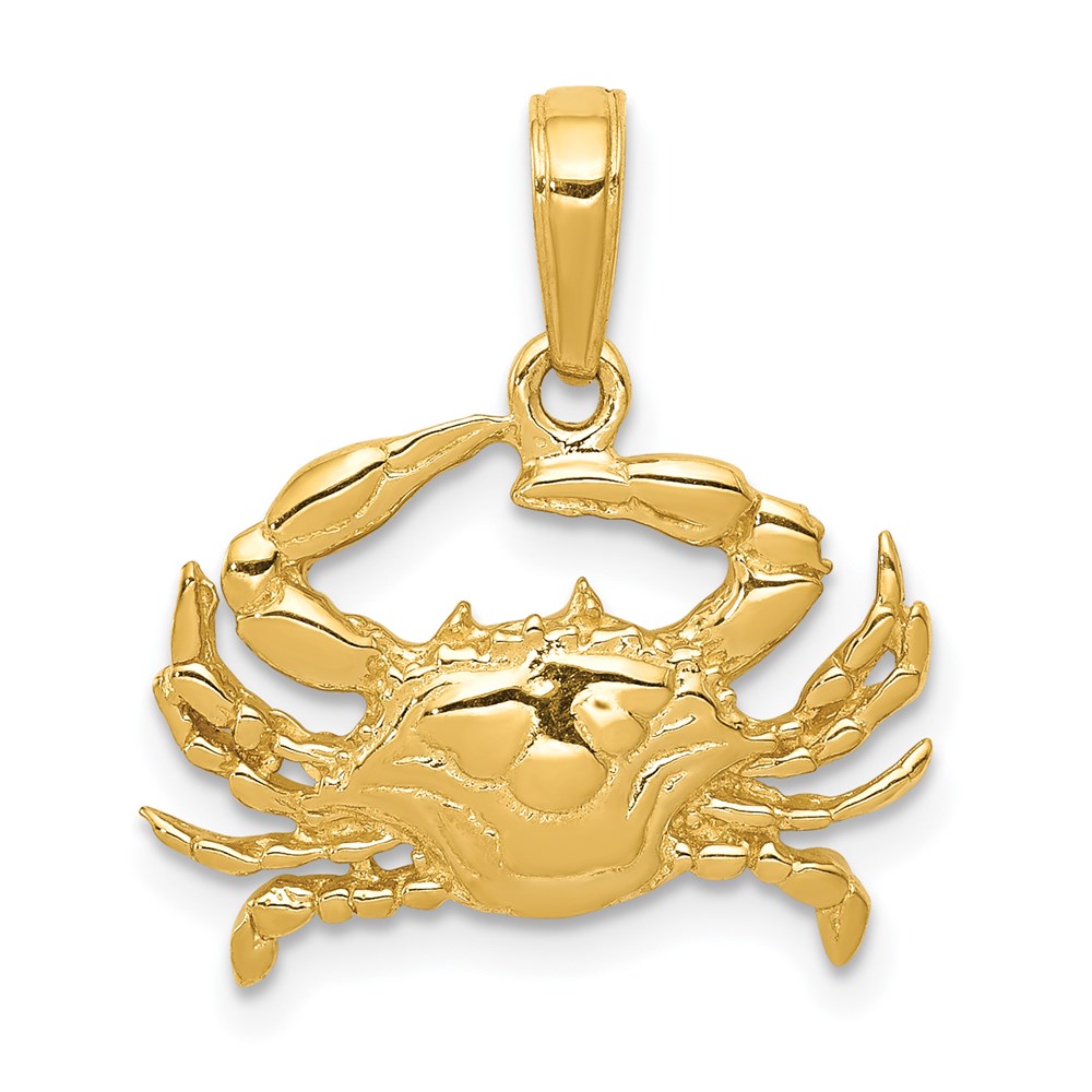 C3413.jpg 14k Blue Crab Pendant - Image 1