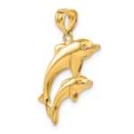 14k Dolphin Pair Pendant - Image 5