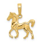 14k Standing Horse Pendant