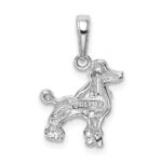 14K White Gold Poodle Dog Pendant - Image 4