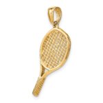 14k Solid Polished 3-D Tennis Racquet Pendant - Image 5