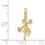 14k Cheerleader with Pom-Poms Pendant - Image 4