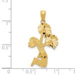 14k Diamond-cut Cheerleader Jumping with Pom-Poms Charm - Image 4
