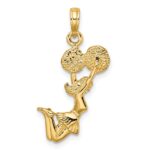 14k 3-D Jumping Cheerleader Charm - Image 3