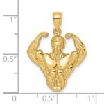 14k 3-D Bodybuilder Waist Up Pendant - Image 3
