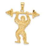 14k Bodybuilder with Weights Pendant - Image 3