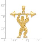 14k Bodybuilder with Weights Pendant - Image 4
