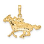 14k Jockey on Horse Pendant - Image 3