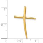 14K Polished Curved Cross Chain Slide - Image 4