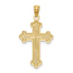 14k Budded Cross Pendant - Image 4