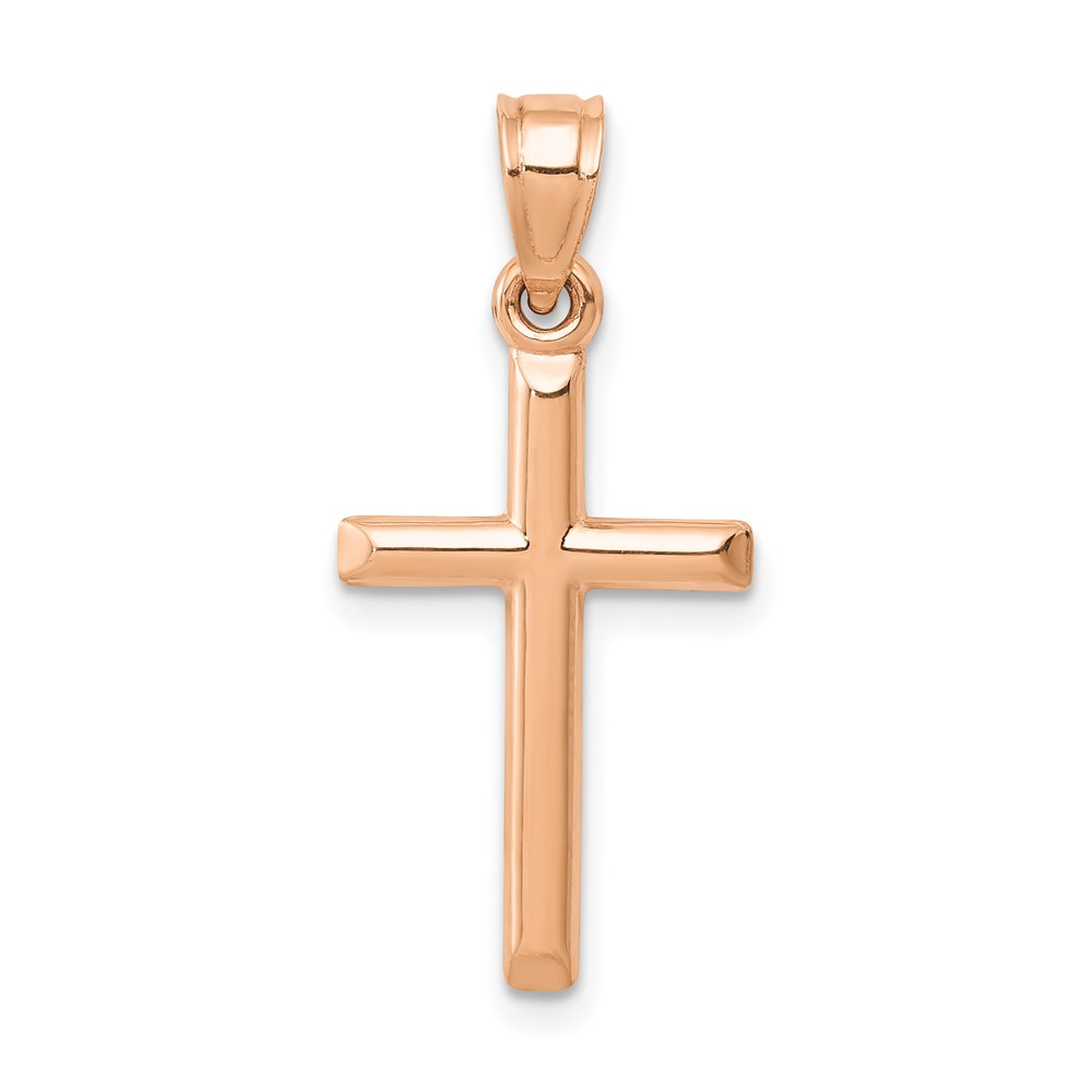 C3623R.jpg 14k Rose Gold Polished Hollow Cross Pendant - Image 1