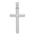 14k White Gold Polished Hollow Cross Pendant - Image 4