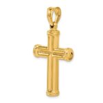 14k Hollow Cross Pendant - Image 5
