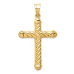 14k Hollow Cross Pendant - Image 4