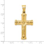 14K Hollow Crucifix Reversible to Cross Pendant - Image 2