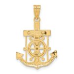 14k Two-tone Diamond-cut Mariners Crucifix Pendant - Image 3