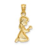 14k Praying Girl Pendant - Image 4