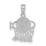 14K White Gold Basketball in Net Pendant - Image 3