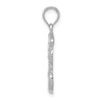 14K White Gold Swoosh Basketball and Net Pendant - Image 2