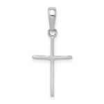 14k White Gold Polished Cross Pendant - Image 4